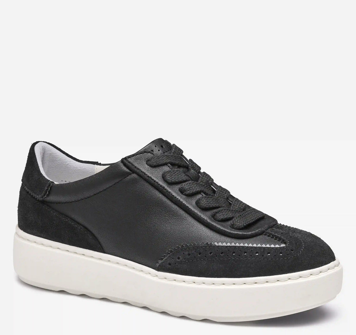 Cammie T-Toe Lace-Up - Black Glove Leather/Suede