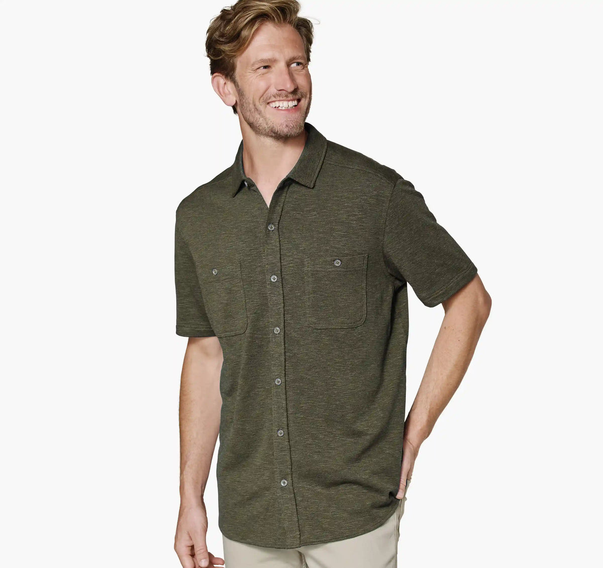 Riley Short-Sleeve Knit Shirt - Olive