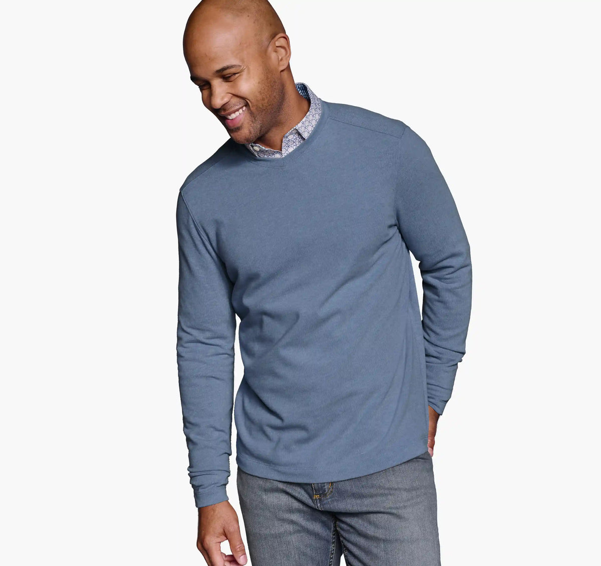Knit V-Neck - Light Blue