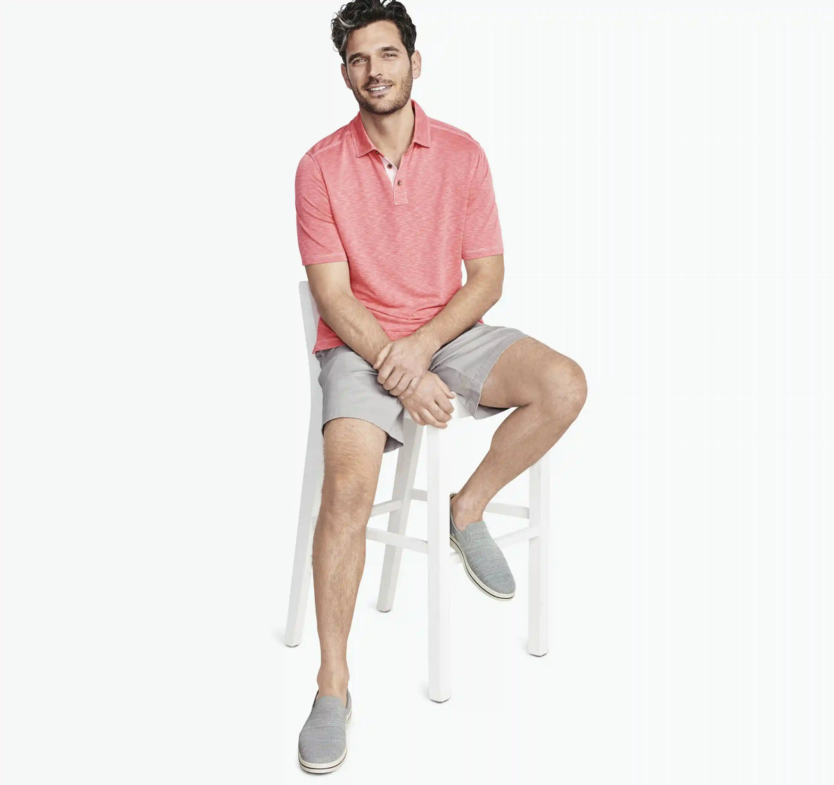 Vintage Slub Polo - Coral