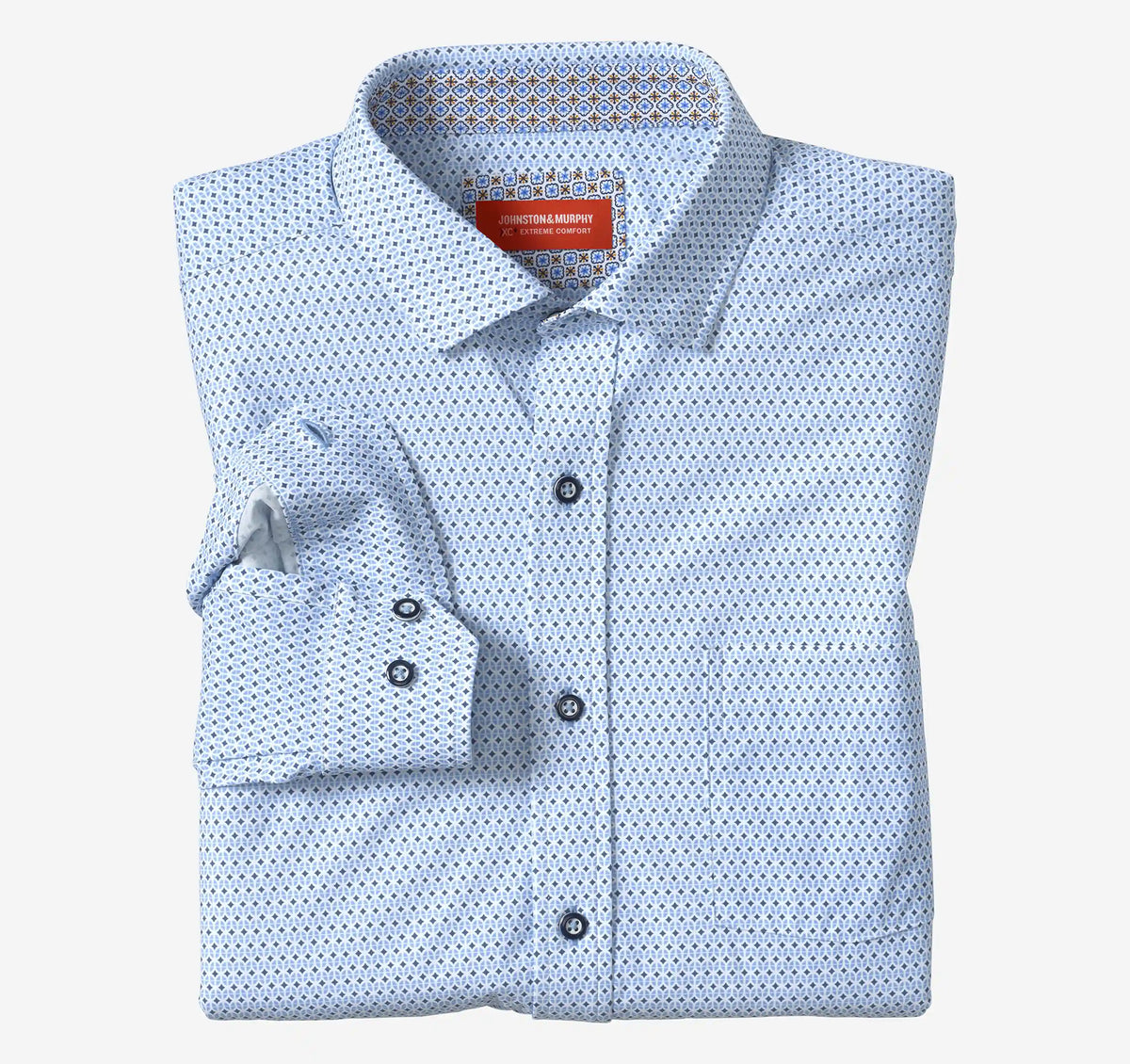XC+™ Motion Long-Sleeve Print Knit Shirt - Blue Tulip