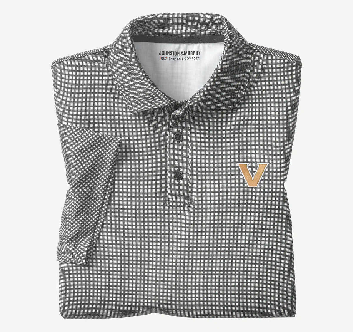 Collegiate XC+™ Gingham Polo - Vanderbilt University - Black Shirt