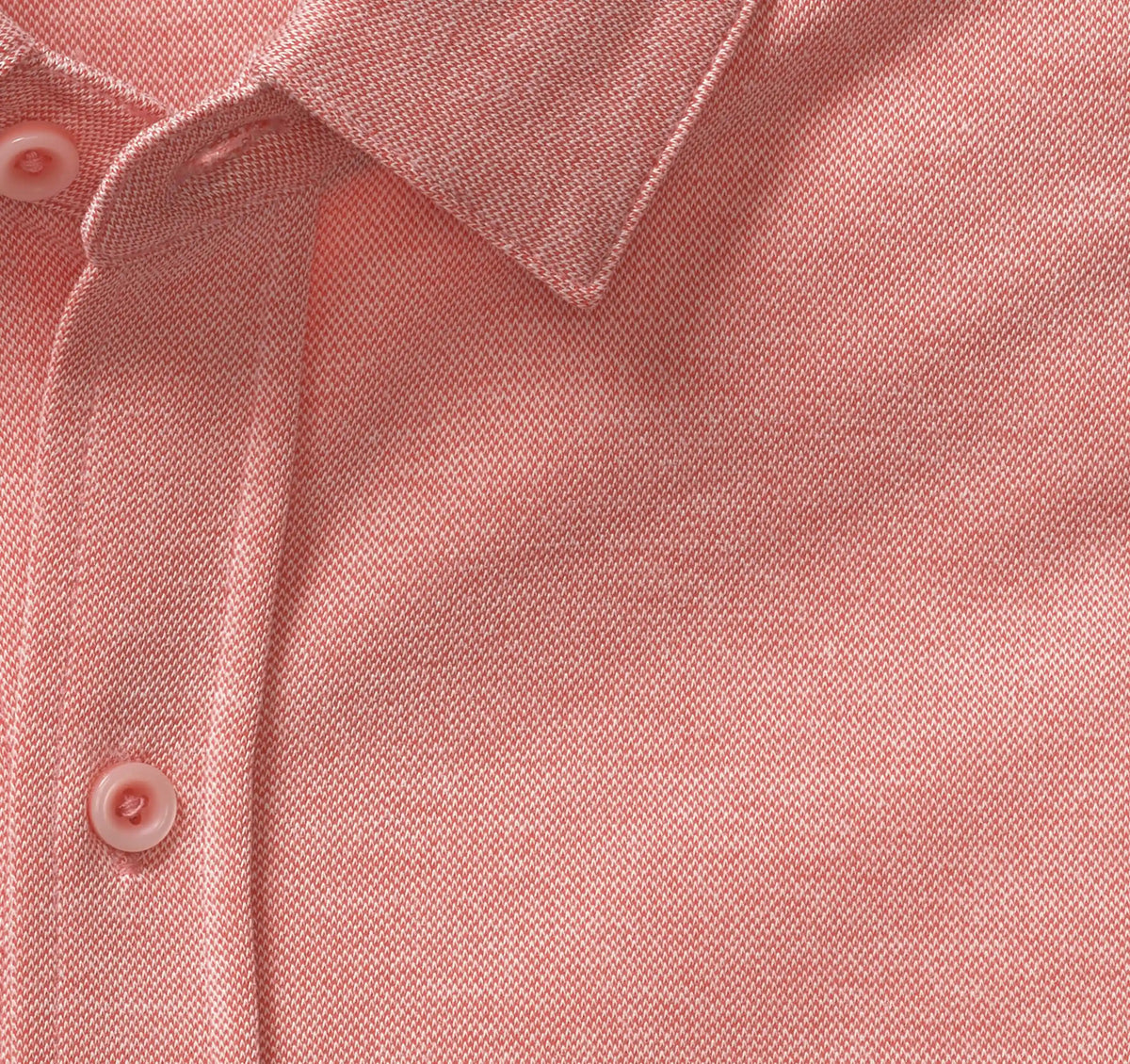 Vintage Birdseye Button-Front Shirt - Coral
