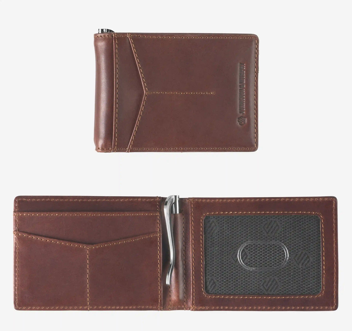 Grant Bifold Money-Clip Wallet - Mahogany Full-Grain Leather