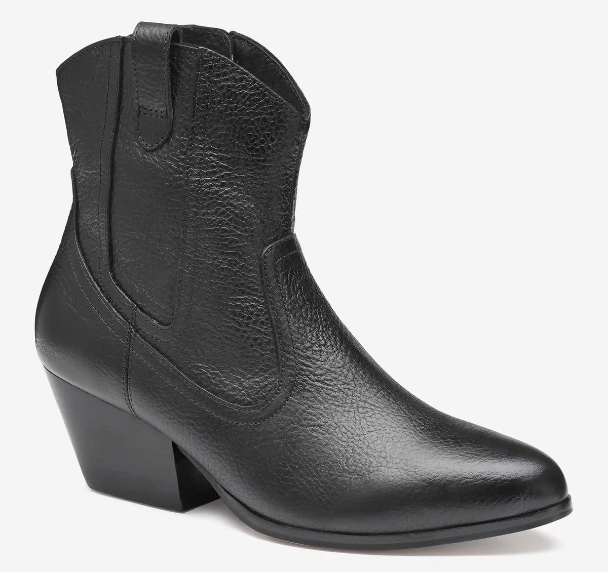Tristen Western Bootie - Black Waterproof Full Grain