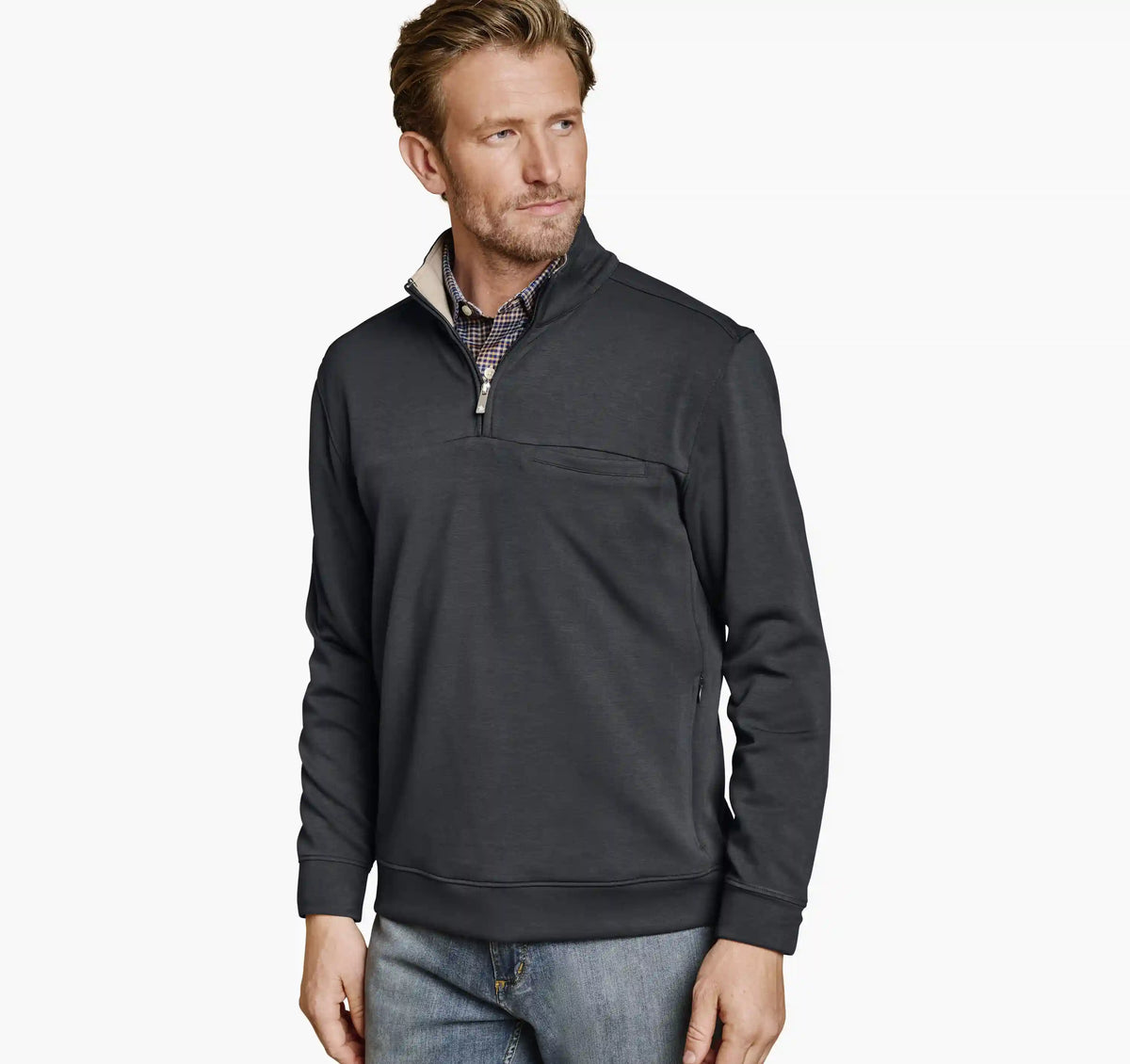 Essential Pocket Quarter-Zip - Charcoal
