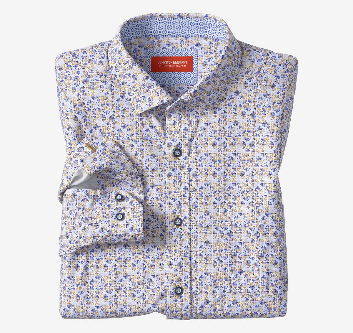 XC+™ Motion Long-Sleeve Print Knit Shirt - Blue/Tan Split Disc